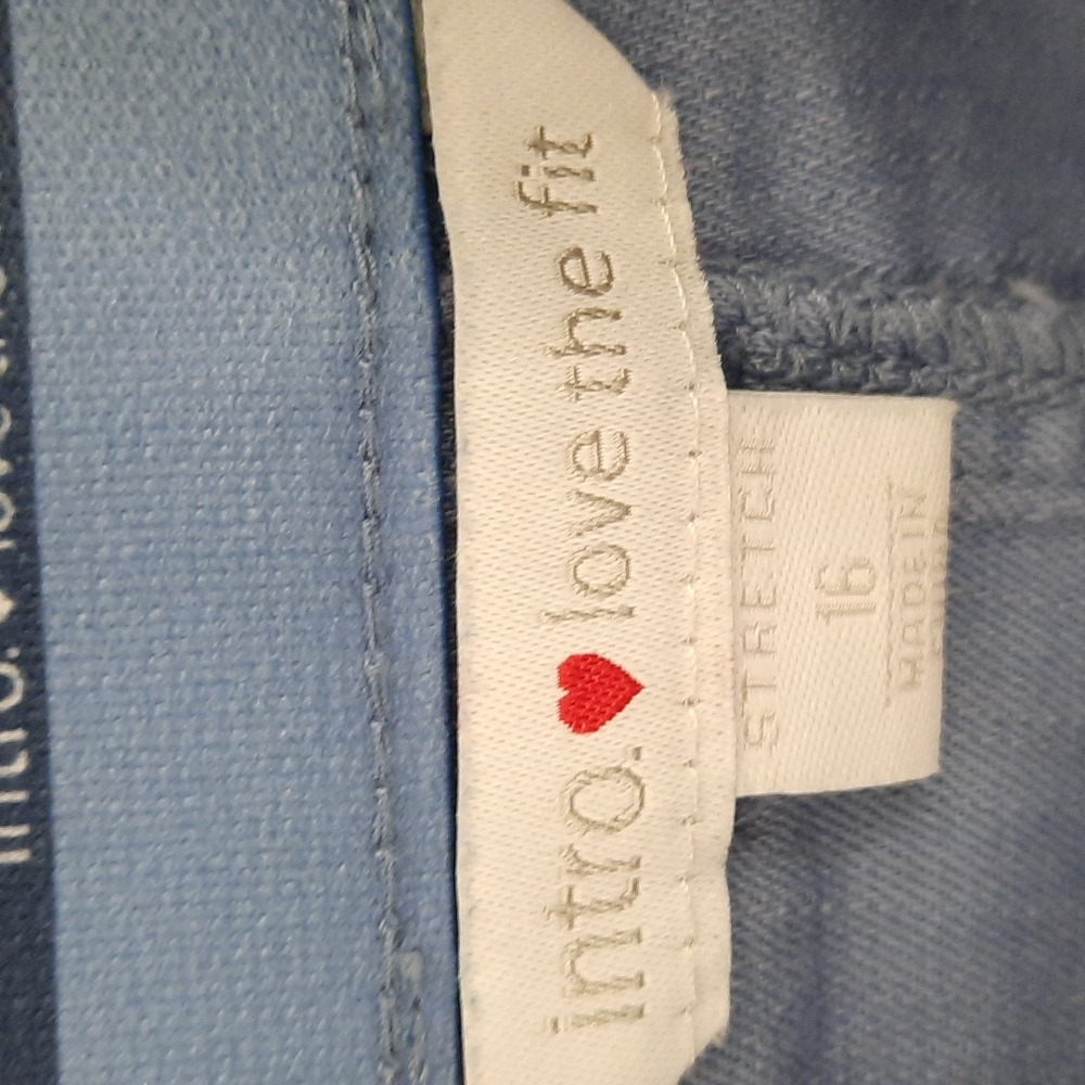 NWT INTRO ❤ LOVE THE FIT blue Tabby Capri pants, Sz 16 - Picture 11 of 13
